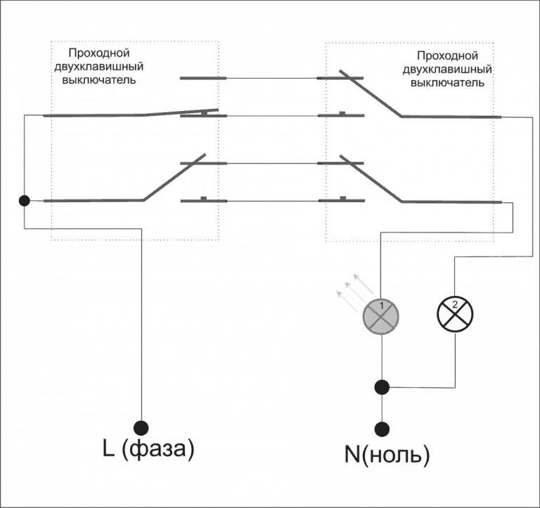 Электрическая схема выключателя света