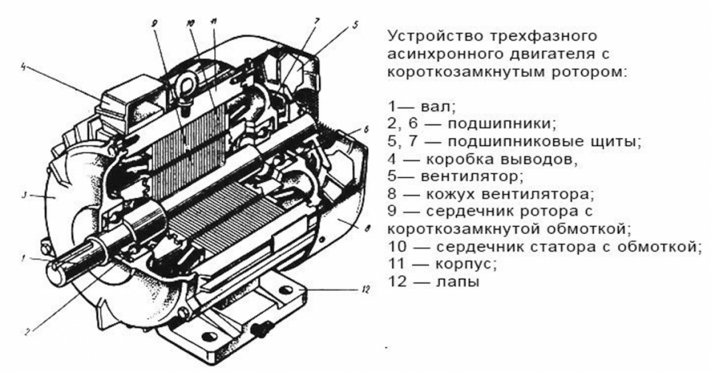 Конструкция асинхронного генератора