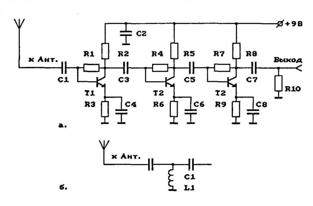 Схема активной антенны тв