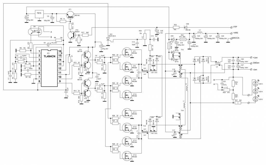 Схемы преобразователей 12в на 220в своими руками