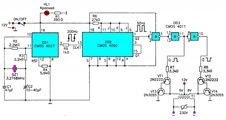 Схемы преобразователей 12в на 220в своими руками