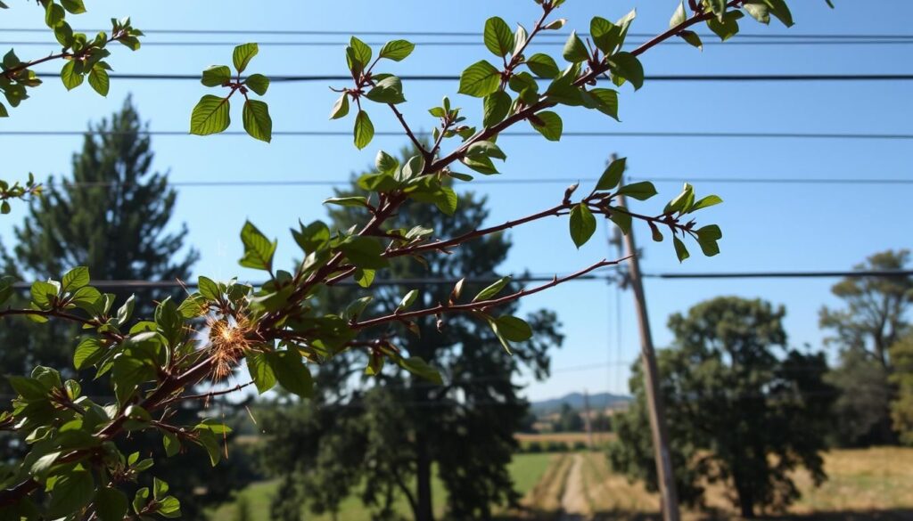 Ветки касаются проводов ЛЭП: кто отвечает за обрезку и спил дерева